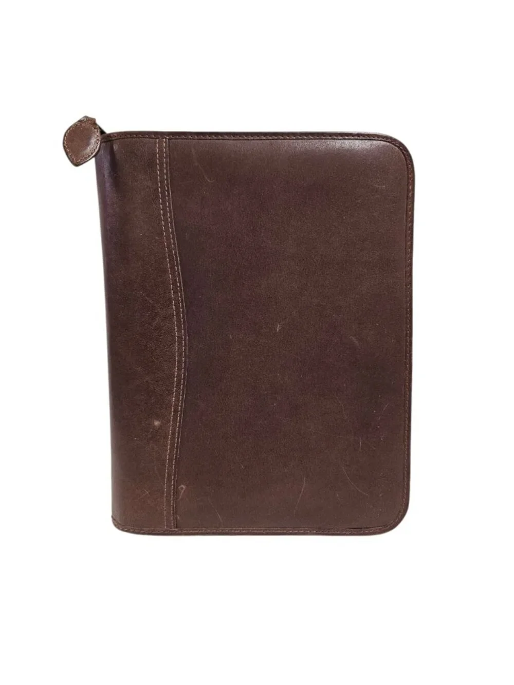 Day-Timer distressed leather zippered planner cover